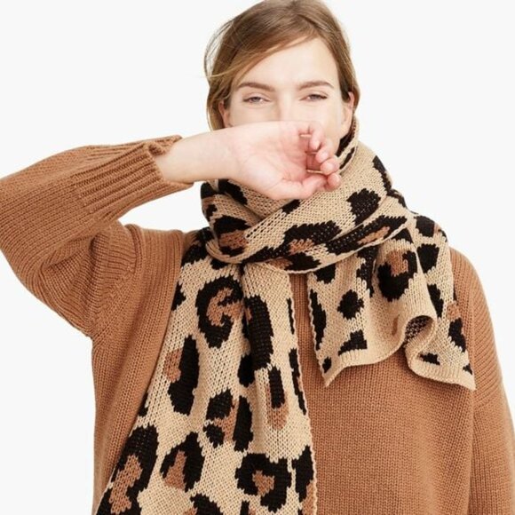 NWT Demylee x J. Crew Wool Leopard Print Scarf - Picture 16 of 16